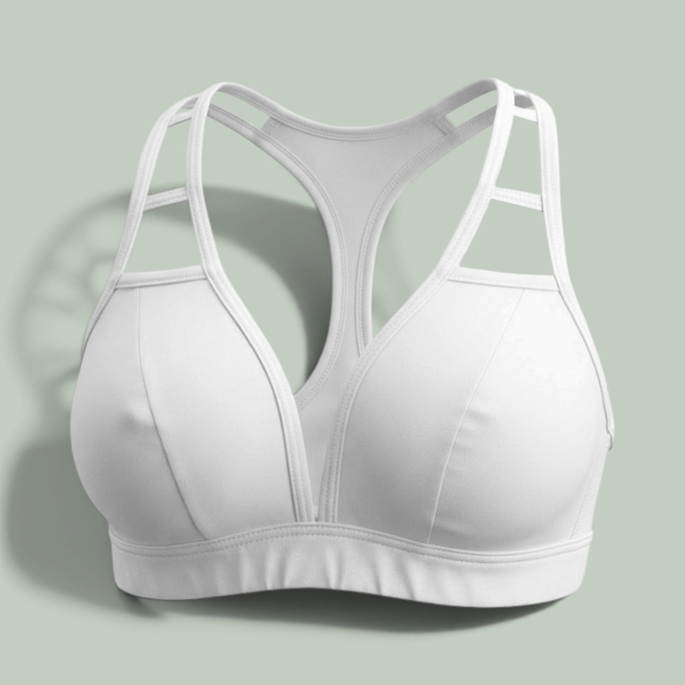Alo Yoga Sports Bra Womens Small White Strappy Racerback V-Neck Active Workout
